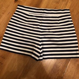 Striped, high waisted shorts